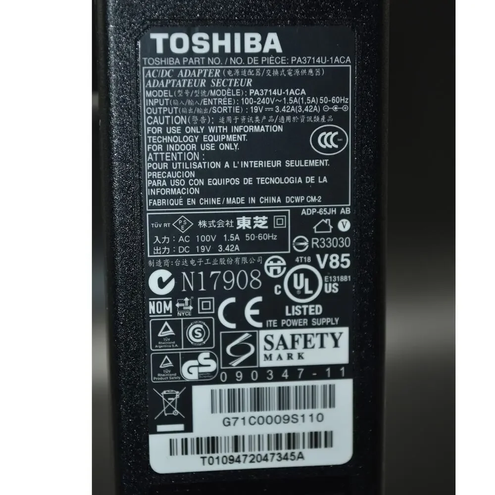 Toshiba Satellite Series PA3714U-1ACA AC Adapter Power Cable